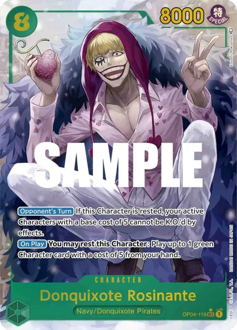 Donquixote Rosinante Alt Art OP04-119 One Piece card from Kingdoms of Intrigue