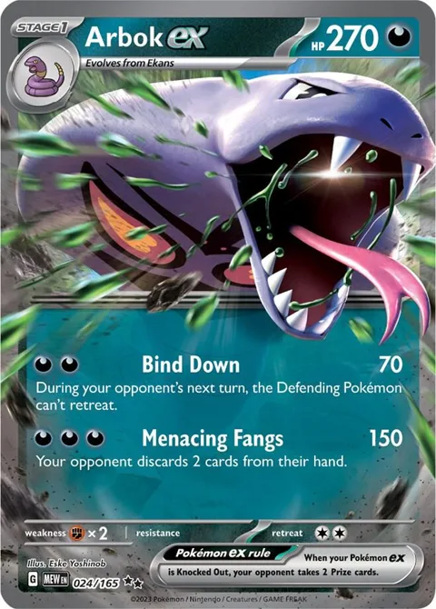 Arbok ex #024/165 Holofoil Pokémon card from Scarlet & Violet 151
