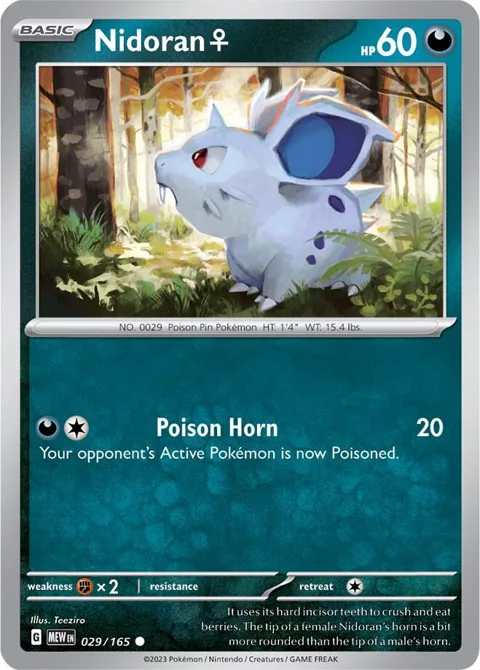 Nidoran F #029/165 Pokémon card from Scarlet & Violet 151