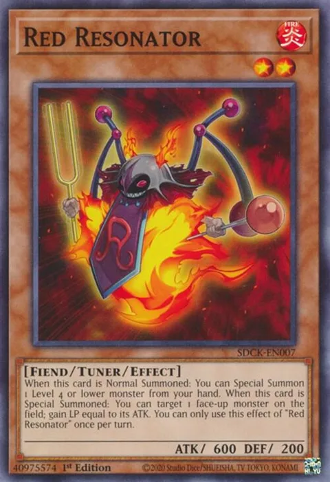 Red Resonator SDCK-EN007 Yu-Gi-Oh card from Structure Deck: The Crimson King