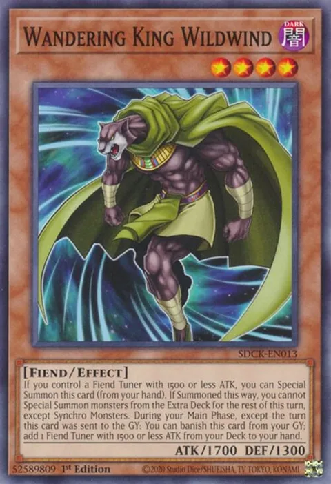 Wandering King Wildwind SDCK-EN013 Yu-Gi-Oh card from Structure Deck: The Crimson King
