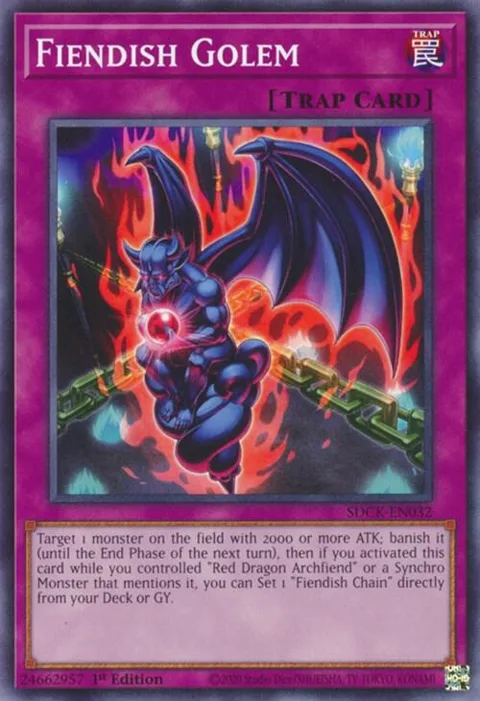 Fiendish Golem SDCK-EN032 Yu-Gi-Oh card from Structure Deck: The Crimson King
