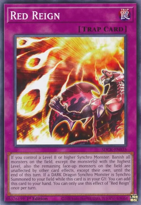 Red Reign SDCK-EN035 Yu-Gi-Oh card from Structure Deck: The Crimson King