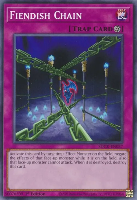 Fiendish Chain SDCK-EN037 Yu-Gi-Oh card from Structure Deck: The Crimson King