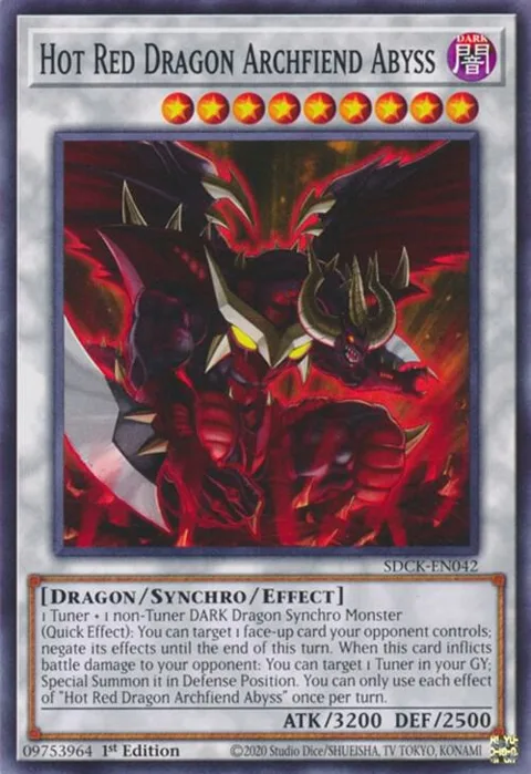 Hot Red Dragon Archfiend Abyss SDCK-EN042 Yu-Gi-Oh card from Structure Deck: The Crimson King