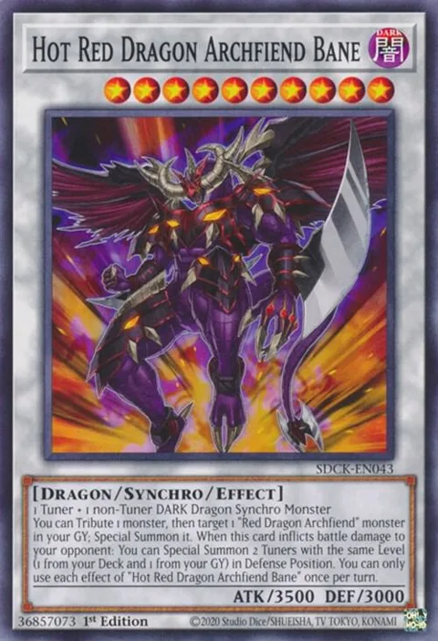Hot Red Dragon Archfiend Bane SDCK-EN043 Yu-Gi-Oh card from Structure Deck: The Crimson King