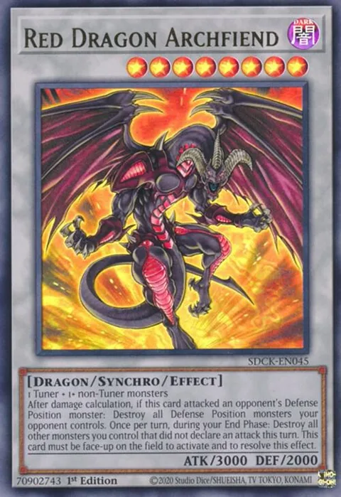 Red Dragon Archfiend SDCK-EN045 Yu-Gi-Oh card from Structure Deck: The Crimson King