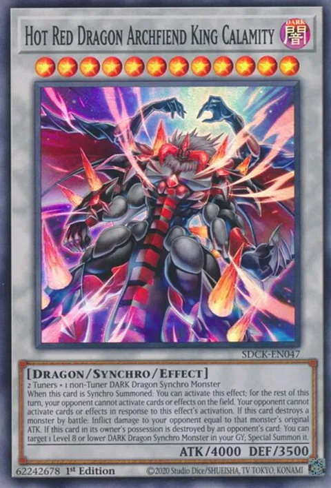 Hot Red Dragon Archfiend King Calamity SDCK-EN047 Yu-Gi-Oh card from Structure Deck: The Crimson King