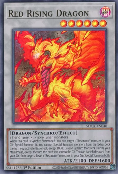 Red Rising Dragon SDCK-EN048 Yu-Gi-Oh card from Structure Deck: The Crimson King