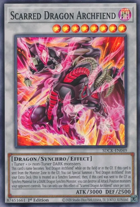 Scarred Dragon Archfiend SDCK-EN049 Yu-Gi-Oh card from Structure Deck: The Crimson King