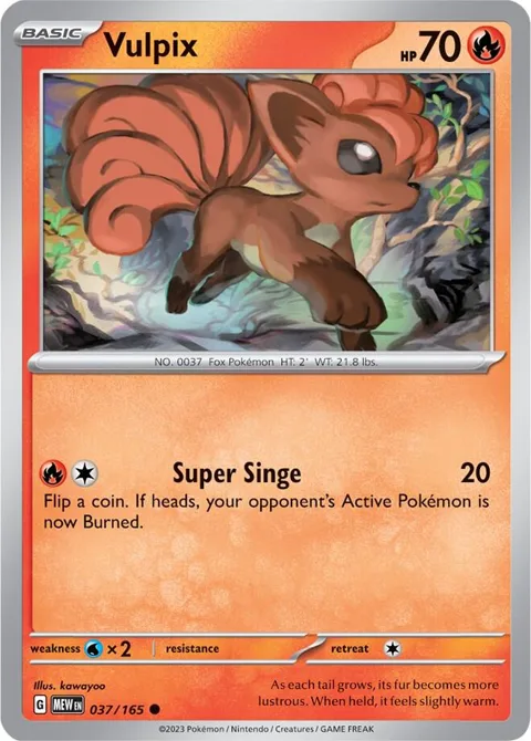 Vulpix #037/165 Pokémon card from Scarlet & Violet 151