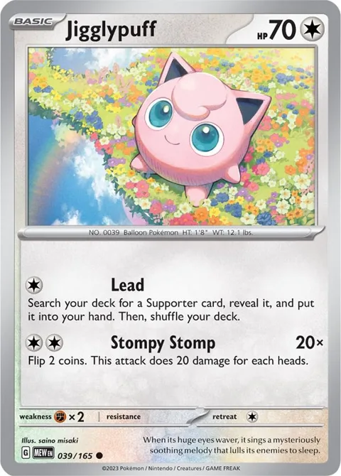 Jigglypuff #039/165 Reverse Holofoil Pokémon card from Scarlet & Violet 151