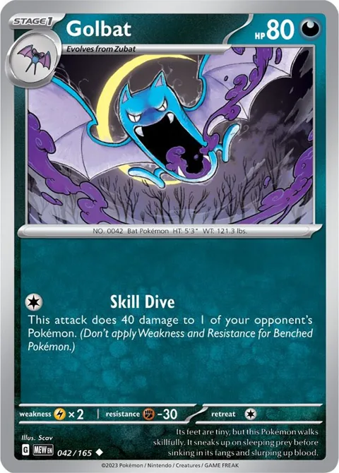 Golbat #042/165 Pokémon card from Scarlet & Violet 151