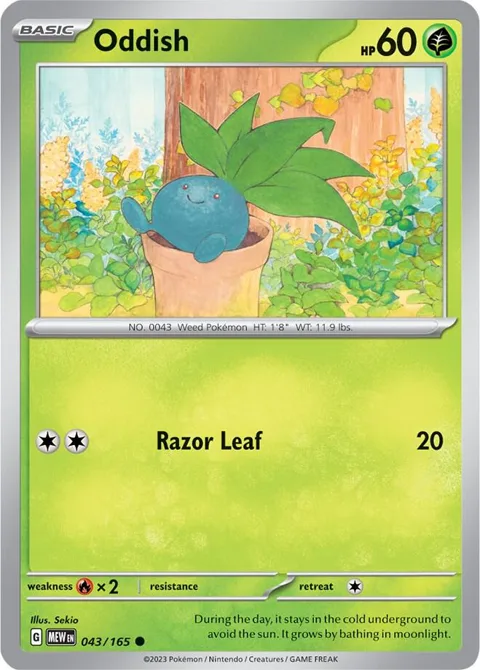 Oddish #043/165 Reverse Holofoil Pokémon card from Scarlet & Violet 151