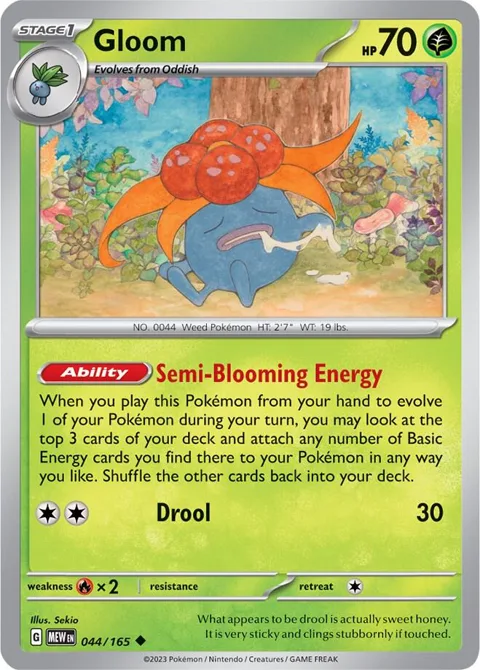 Gloom #044/165 Reverse Holofoil Pokémon card from Scarlet & Violet 151