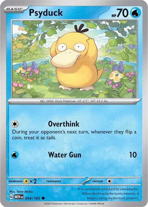 Psyduck #054/165 Reverse Holofoil Pokémon card from Scarlet & Violet 151