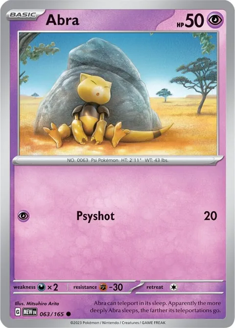 Abra #063/165 Pokémon card from Scarlet & Violet 151