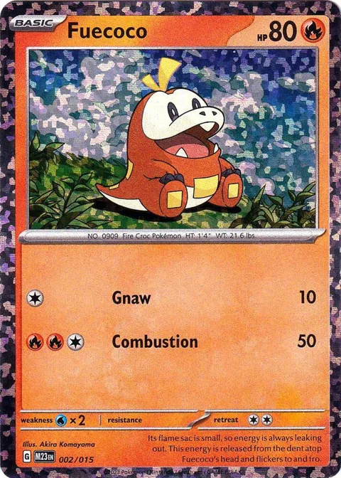 Fuecoco #002/015 Holofoil Pokémon card from McDonald's Promos 2023