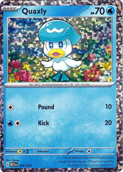 Quaxly #003/015 Holofoil Pokémon card from McDonald's Promos 2023