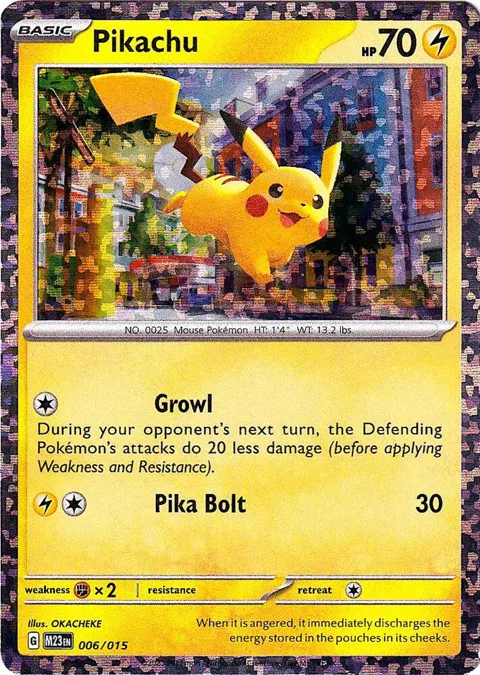 Pikachu #006/015 Holofoil Pokémon card from McDonald's Promos 2023