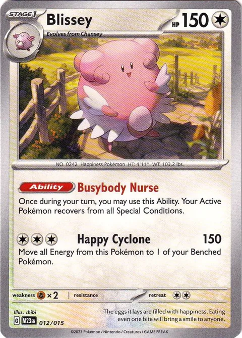 Blissey #012/015 Pokémon card from McDonald's Promos 2023