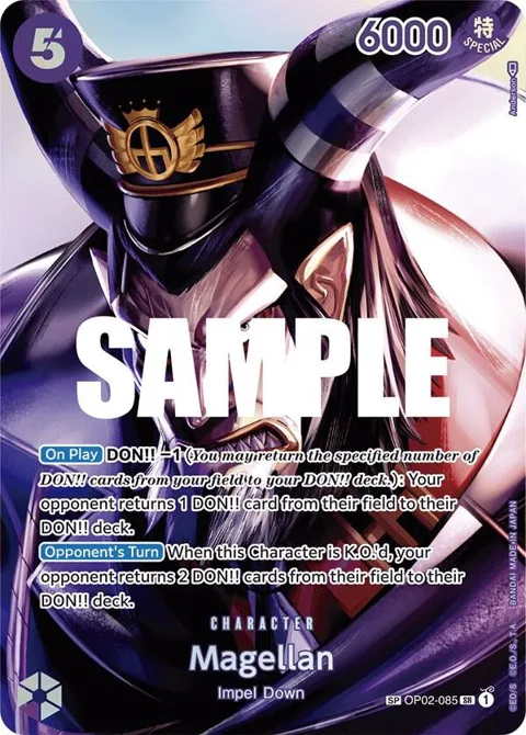 Magellan SP OP02-085 One Piece card from Kingdoms of Intrigue