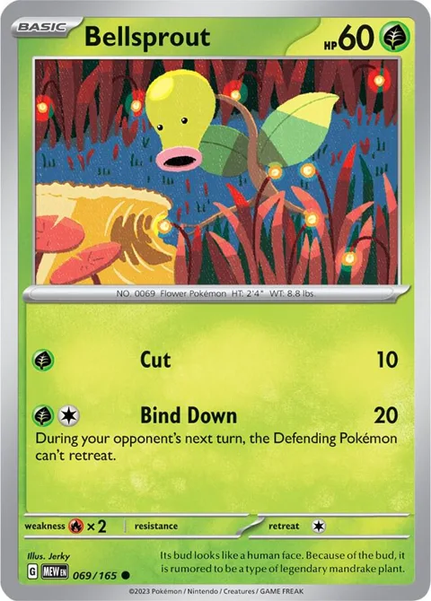 Bellsprout #069/165 Reverse Holofoil Pokémon card from Scarlet & Violet 151