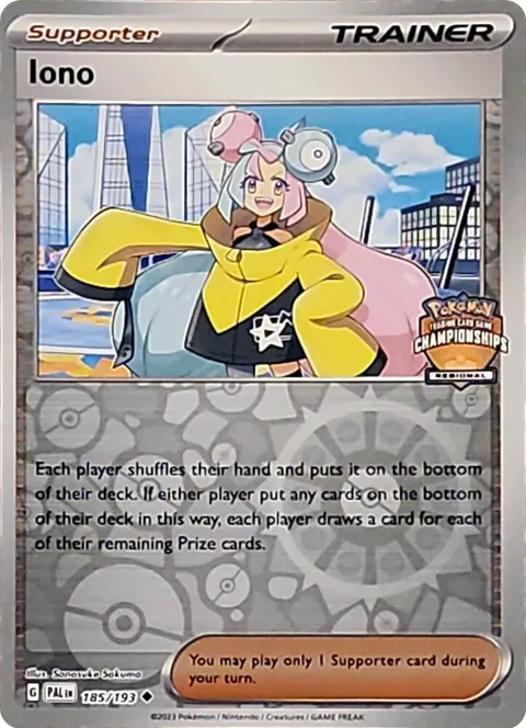 Iono - 185/193 Regional Championships #185/193 Reverse Holofoil Pokémon card from League & Championship Cards