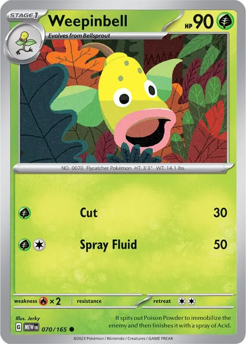 Weepinbell #070/165 Pokémon card from Scarlet & Violet 151