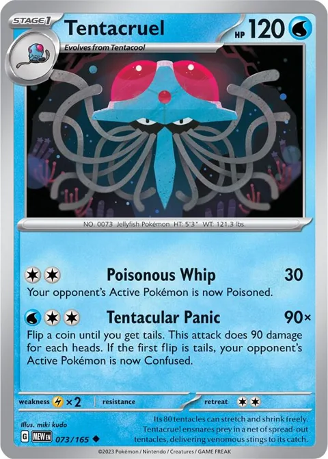 Tentacruel #073/165 Reverse Holofoil Pokémon card from Scarlet & Violet 151
