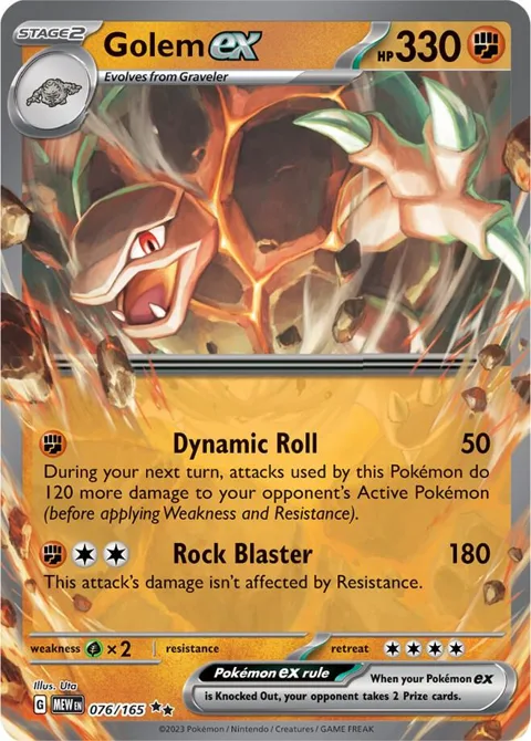 Golem ex #076/165 Holofoil Pokémon card from Scarlet & Violet 151