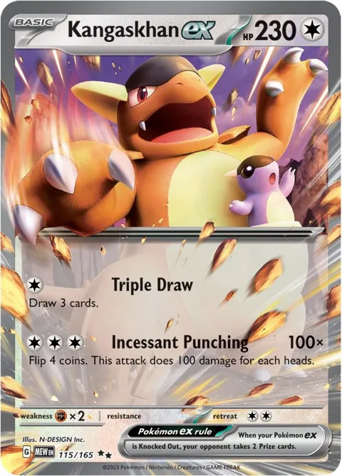 Kangaskhan ex #115/165 Holofoil Pokémon card from Scarlet & Violet 151