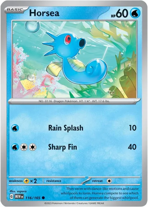 Horsea #116/165 Pokémon card from Scarlet & Violet 151
