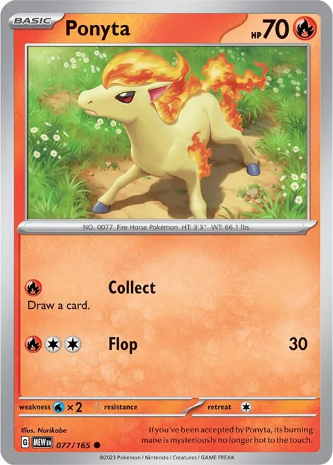 Ponyta #077/165 Pokémon card from Scarlet & Violet 151