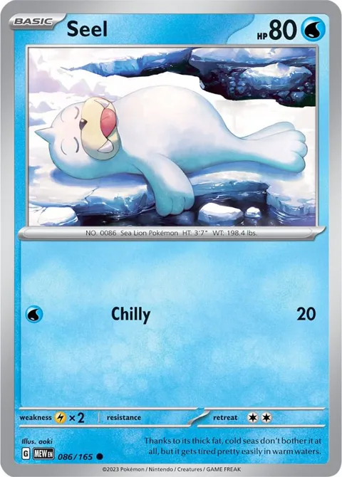 Seel #086/165 Pokémon card from Scarlet & Violet 151