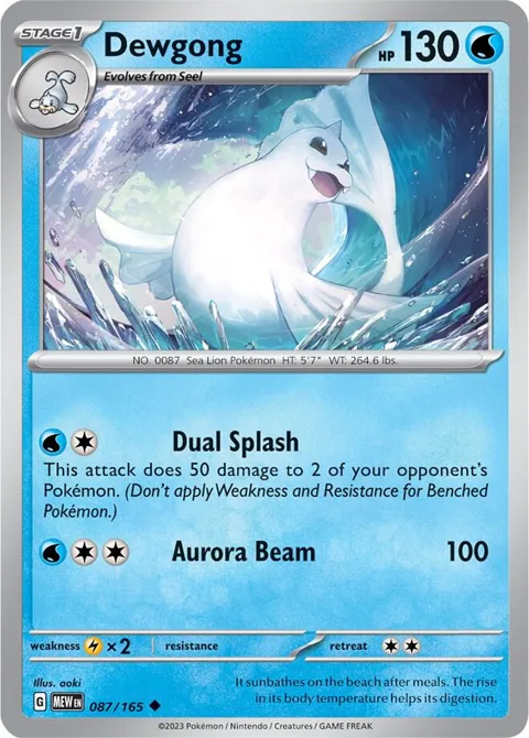 Dewgong #087/165 Pokémon card from Scarlet & Violet 151