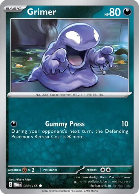 Grimer #088/165 Pokémon card from Scarlet & Violet 151