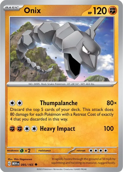 Onix #095/165 Reverse Holofoil Pokémon card from Scarlet & Violet 151