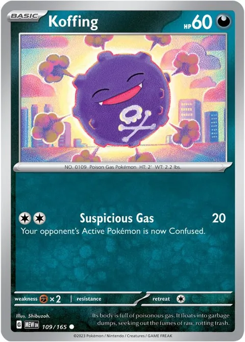 Koffing #109/165 Pokémon card from Scarlet & Violet 151