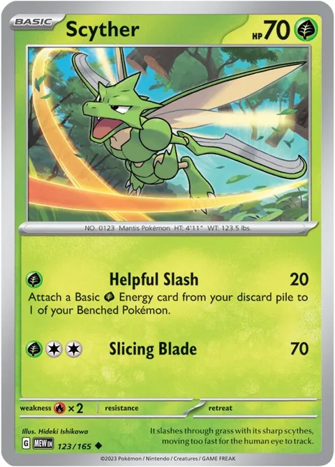 Scyther #123/165 Reverse Holofoil Pokémon card from Scarlet & Violet 151