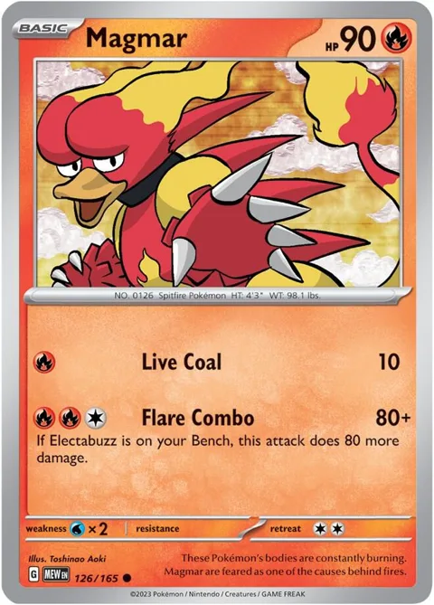 Magmar #126/165 Pokémon card from Scarlet & Violet 151