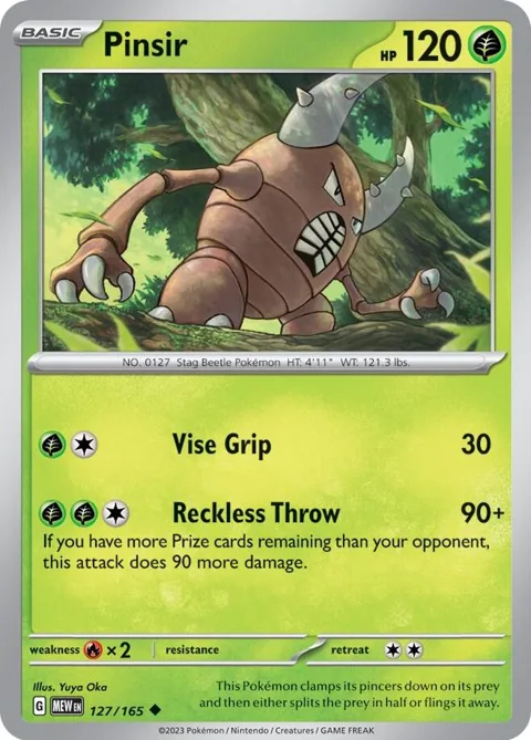Pinsir #127/165 Pokémon card from Scarlet & Violet 151