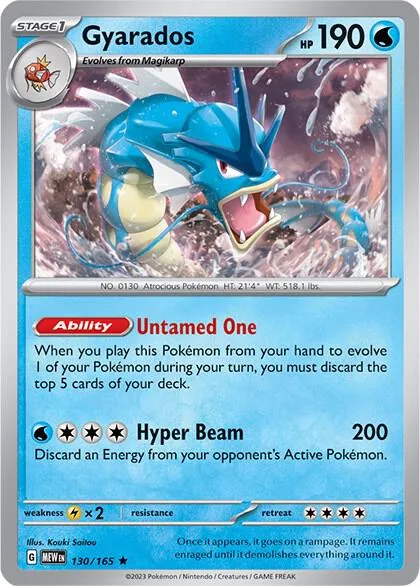 Gyarados #130/165 Holofoil Pokémon card from Scarlet & Violet 151