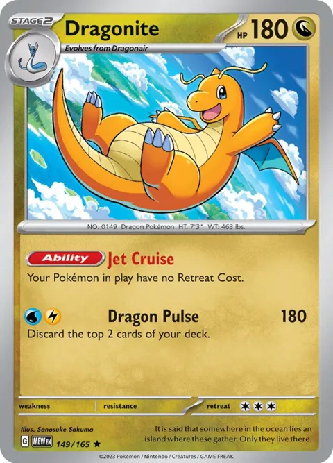 Dragonite #149/165 Reverse Holofoil Pokémon card from Scarlet & Violet 151