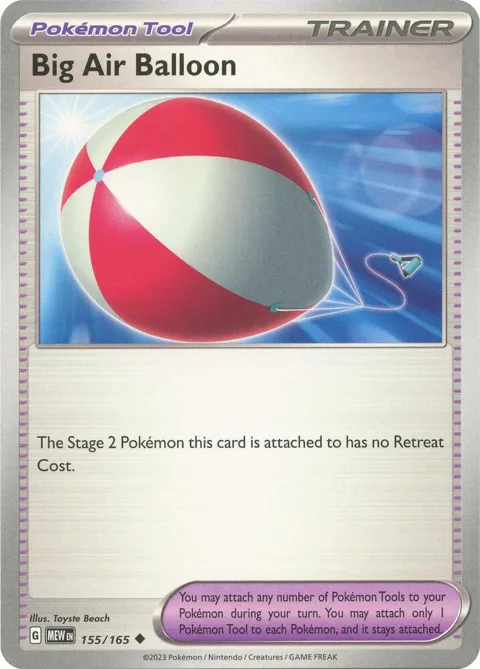 Big Air Balloon #155/165 Pokémon card from Scarlet & Violet 151