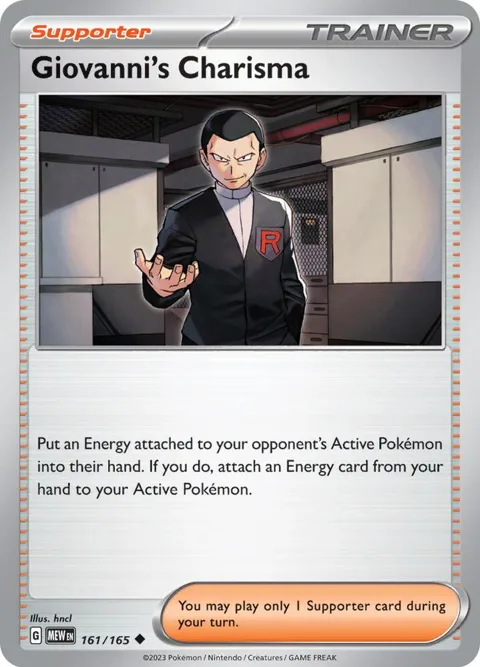 Giovanni's Charisma #161/165 Reverse Holofoil Pokémon card from Scarlet & Violet 151