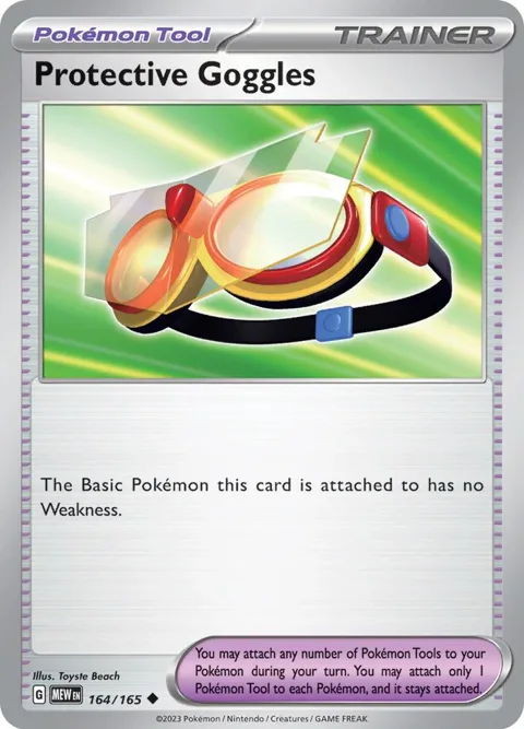 Protective Goggles #164/165 Pokémon card from Scarlet & Violet 151