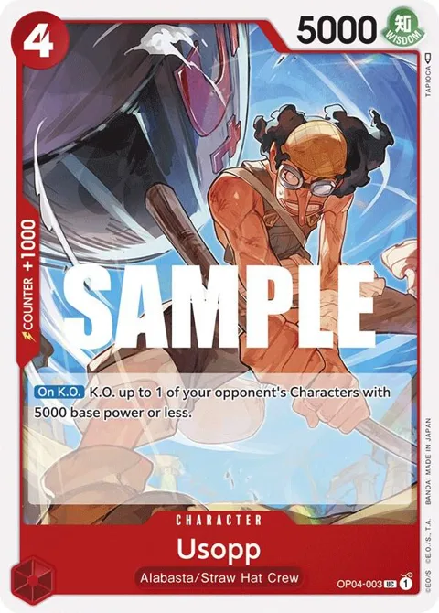 Usopp OP04-003 One Piece card from Kingdoms of Intrigue