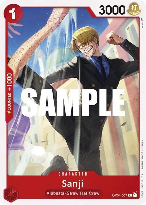 Sanji OP04-007 One Piece card from Kingdoms of Intrigue