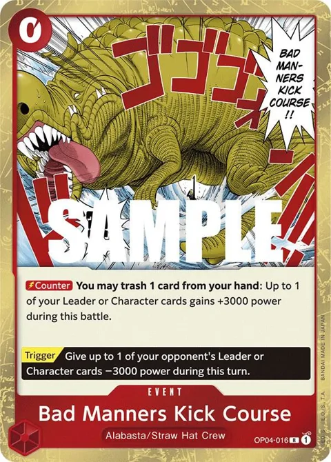 Bad Manners Kick Course OP04-016 OP04 One Piece card from Kingdoms of Intrigue